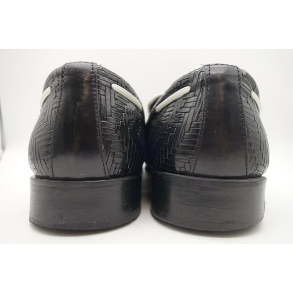 Stacy Adams Black Woven Leather Slip On Tassel Dress Loafers Shoes Men\'s 13 M main image 8